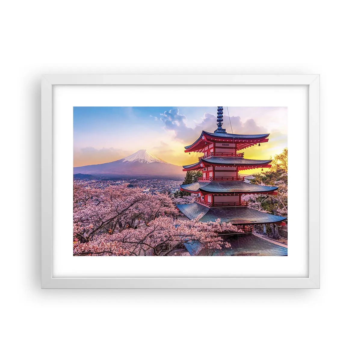 Poster în ramă albă - Esența spiritului japonez - 40x30 cm