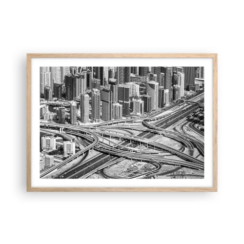 Poster în ramă de stejar deschis - Dubai - orașul imposibil - 70x50 cm