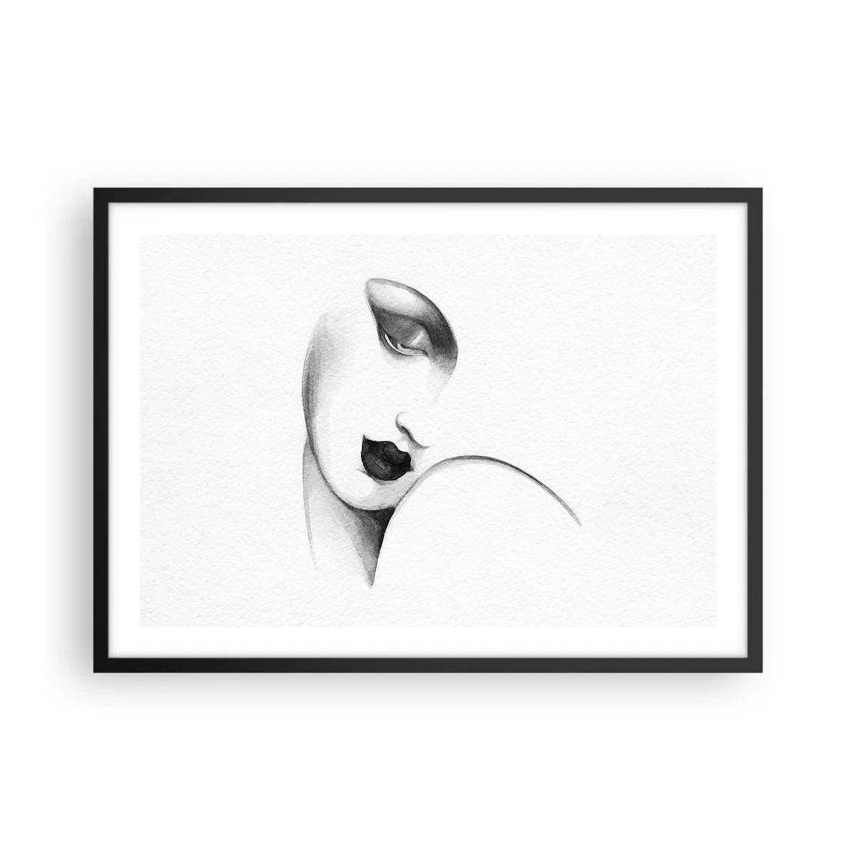 Poster în ramă neagră - În stilul Lempickei - 70x50 cm