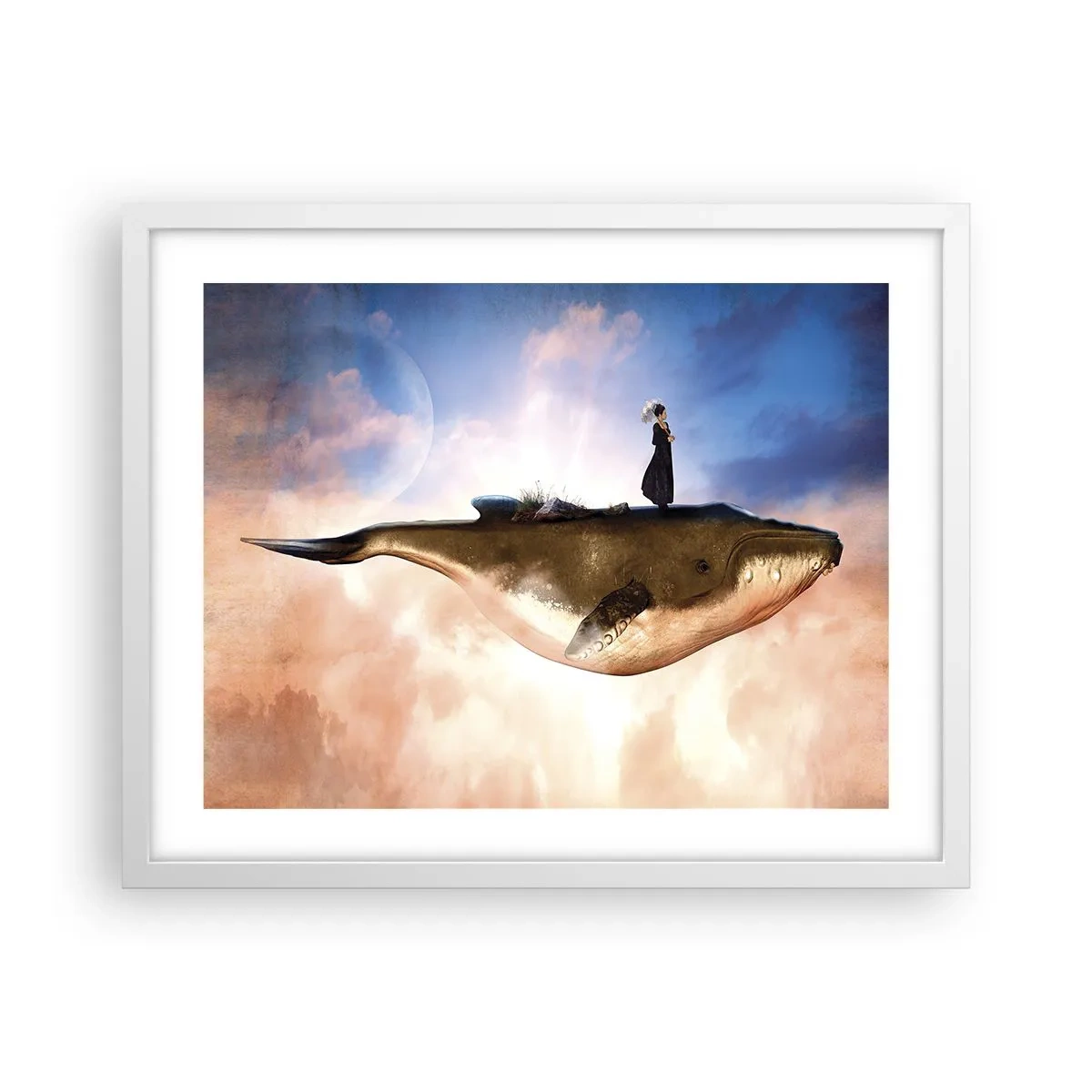 Poster în ramă albă - O călătorie suprarealistă - 50x40 cm