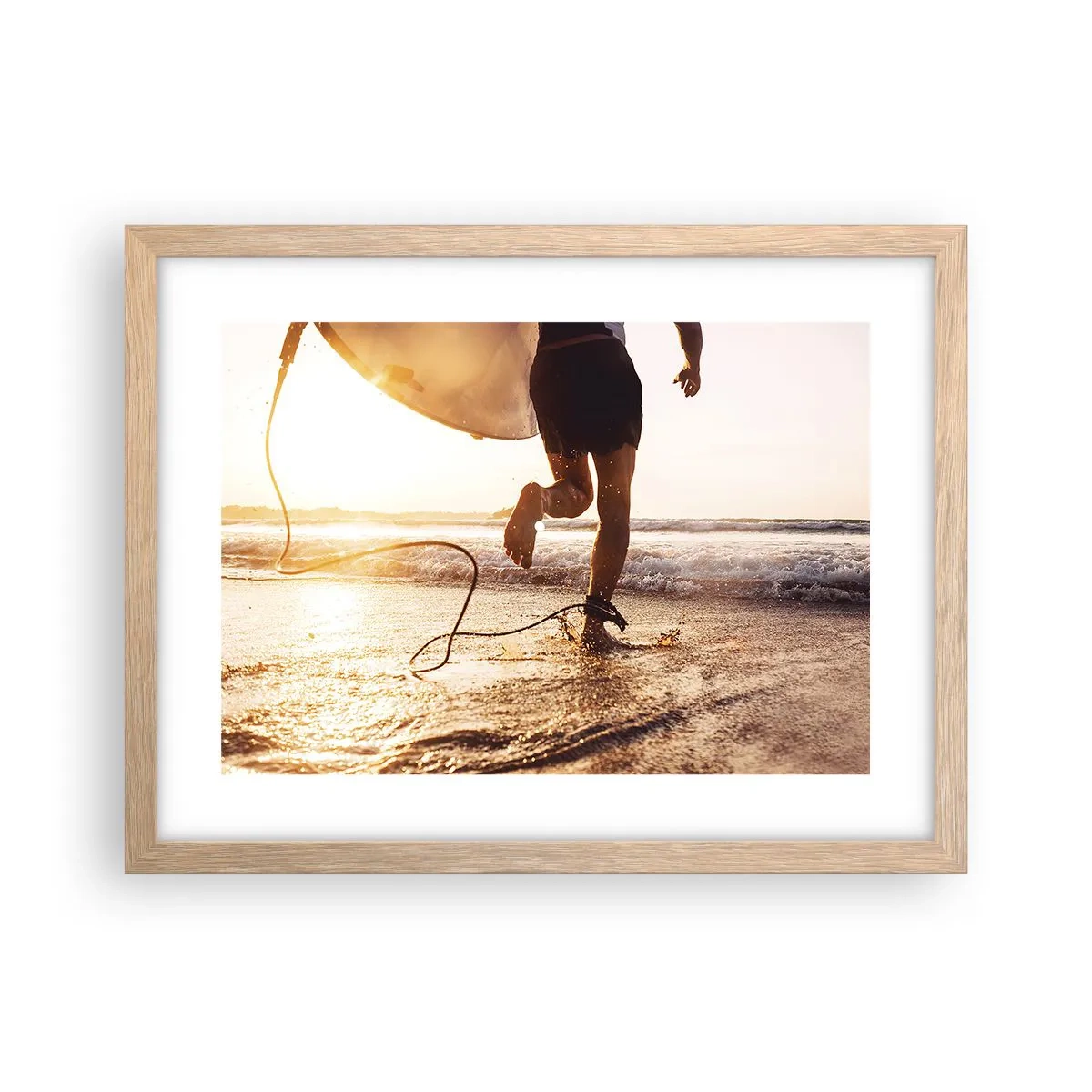 Poster în ramă de stejar deschis - Pentru a întâmpina valul - 40x30 cm