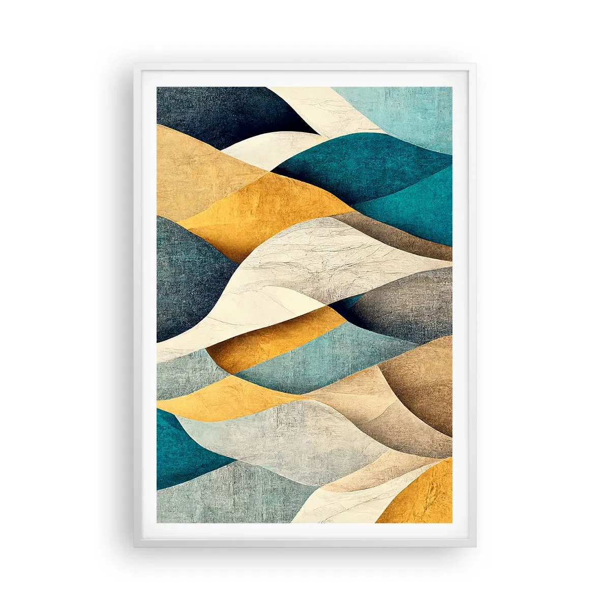 Poster în ramă albă - Ritm și ondulare - 70x100 cm