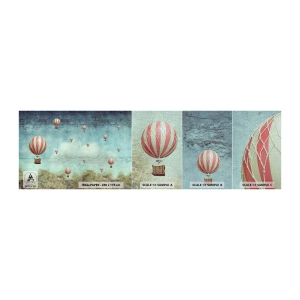 Mostră tapet Premium Canvas - Liber de agitația vieții - Abstracția, excursie, Zborul cu balonul - 100x30 cm