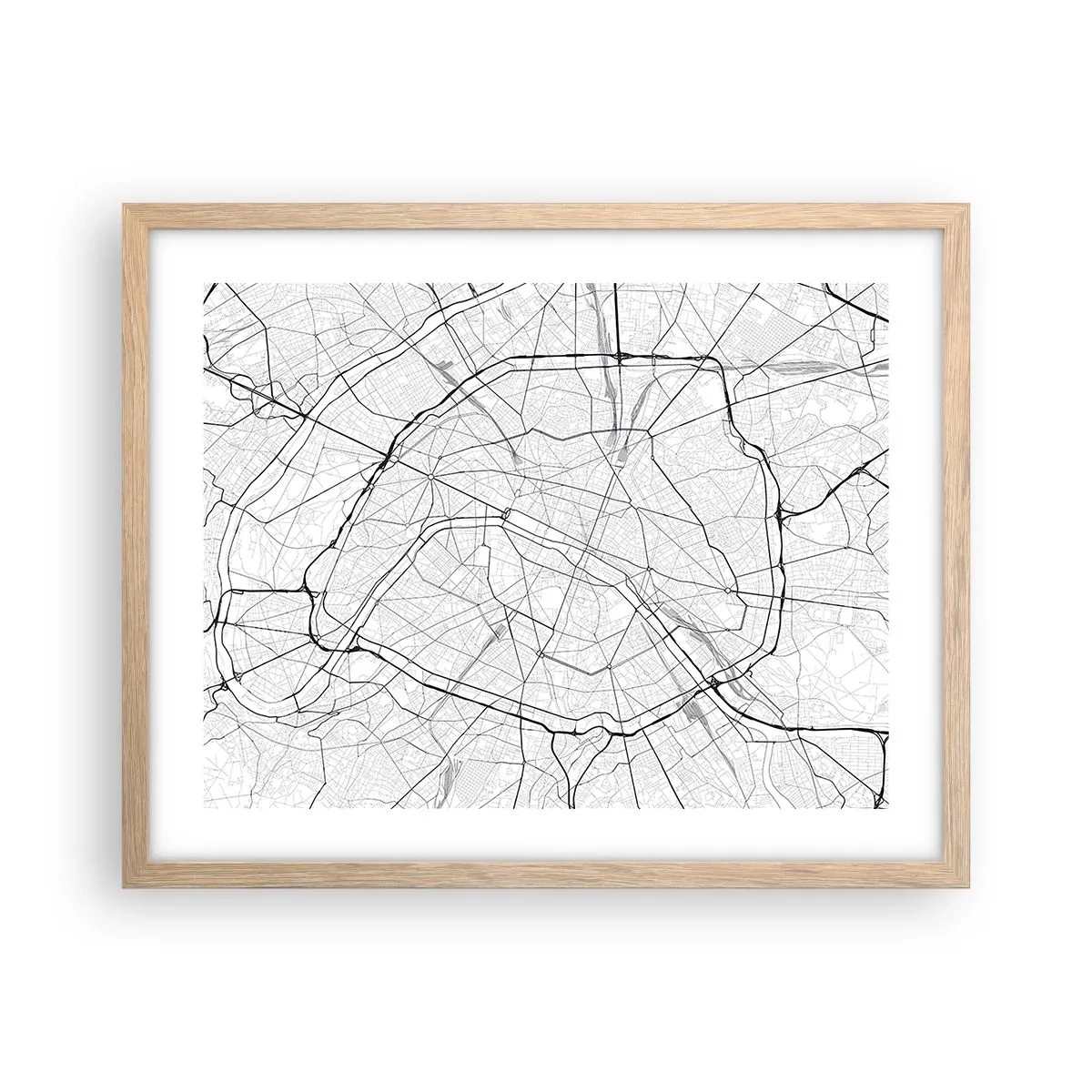 Poster în ramă de stejar deschis - Floarea Parisului - 50x40 cm
