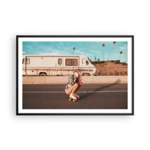 Poster în ramă neagră - Zâmbiți, vă rog! - 91x61 cm