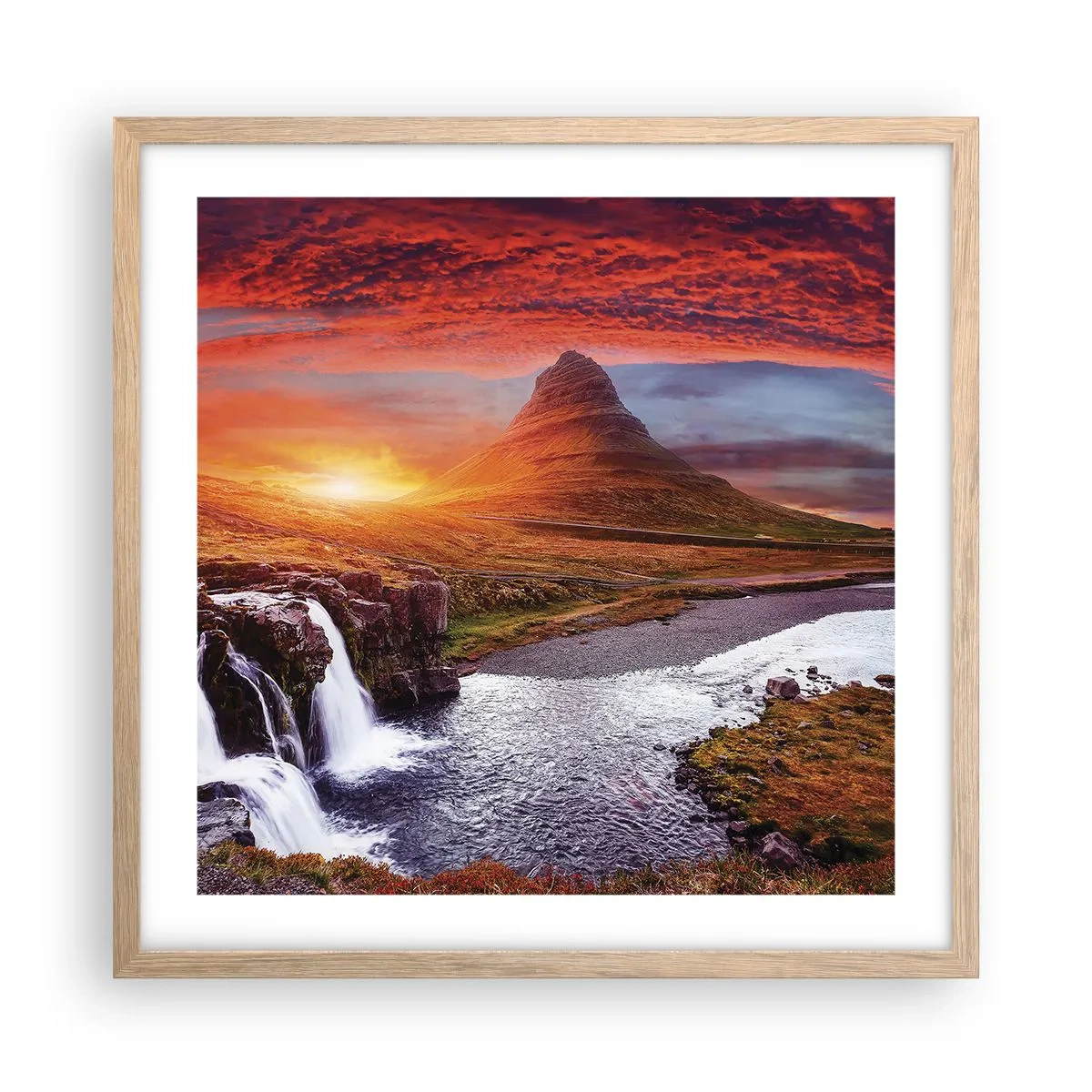 Poster în ramă de stejar deschis - Imaginea Pământului de Mijloc - 50x50 cm