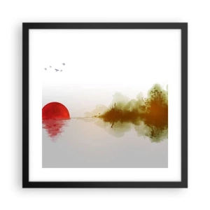 Poster în ramă neagră - Promisiune de liniște - 40x40 cm