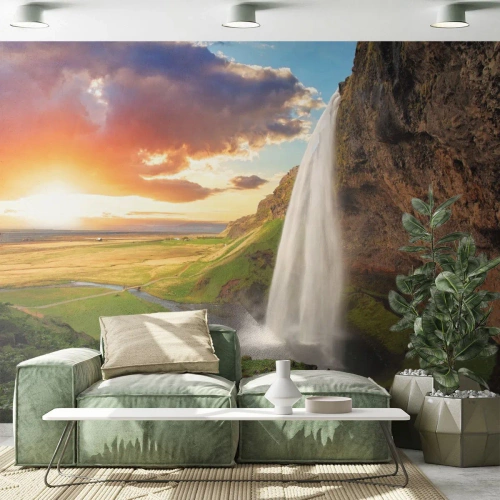 Tapet Premium Sand - Vara plină de Islanda - Peisaj, Cascadă, Islanda - 350x256 cm