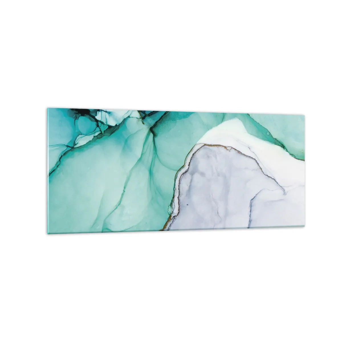 Tablou pe sticlă - Studiu în turcoaz - 120x50 cm