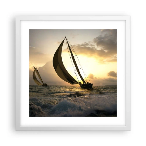 Poster în ramă albă - Vânt în jos și în sus - 40x40 cm