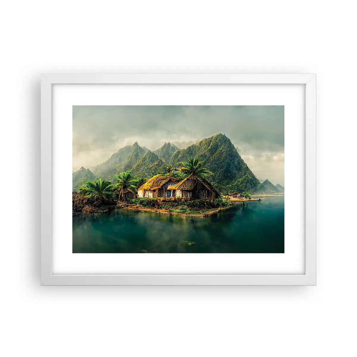 Poster în ramă albă - Paradisul tropical - 40x30 cm
