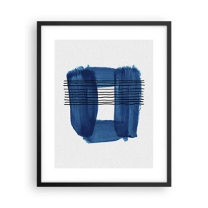 Poster în ramă neagră - Compoziție albastru-negru - 40x50 cm