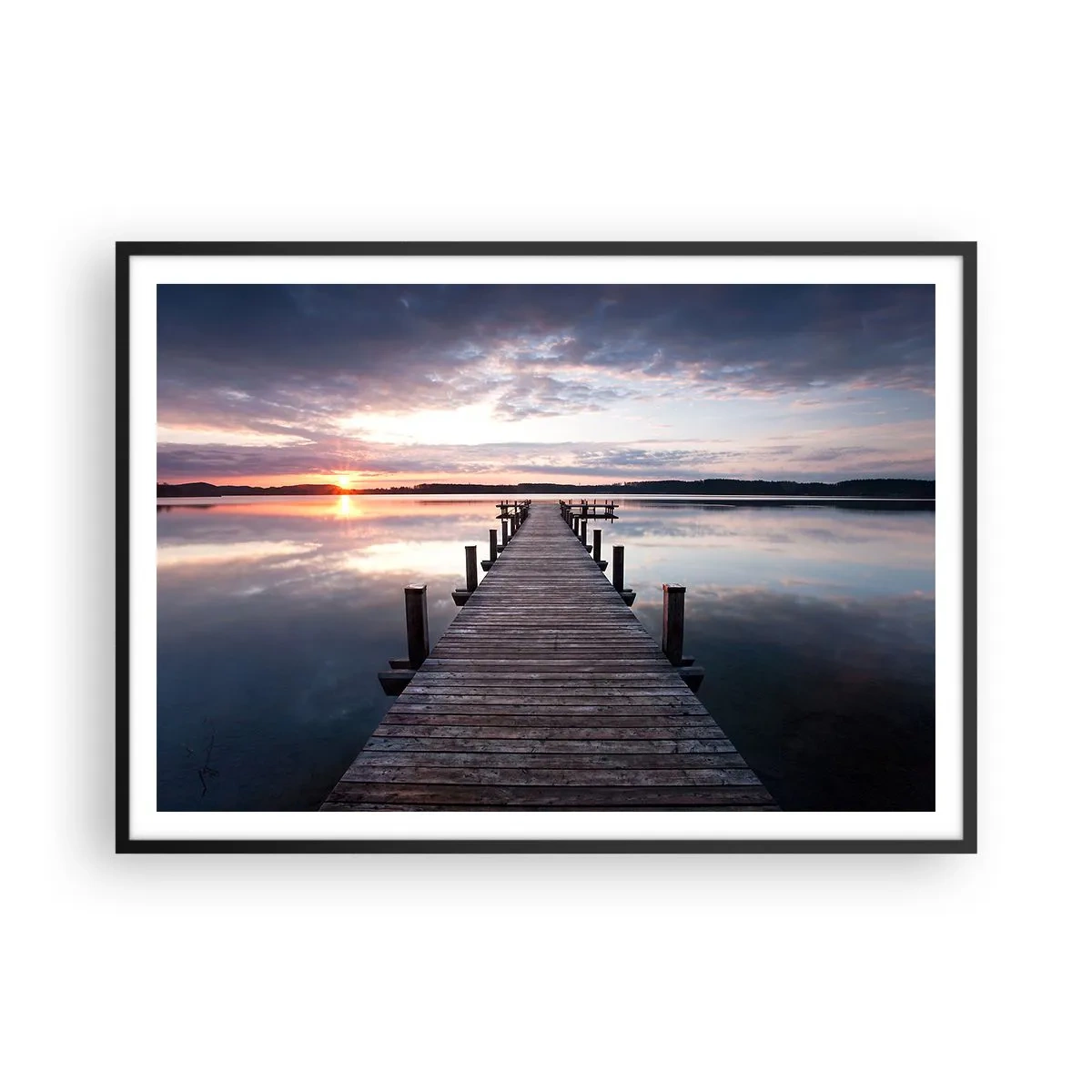 Poster în ramă neagră - Granița tăcută dintre zi și noapte - 100x70 cm