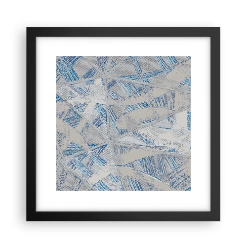 Poster în ramă neagră - Într-un labirint de gri-albastru - 30x30 cm