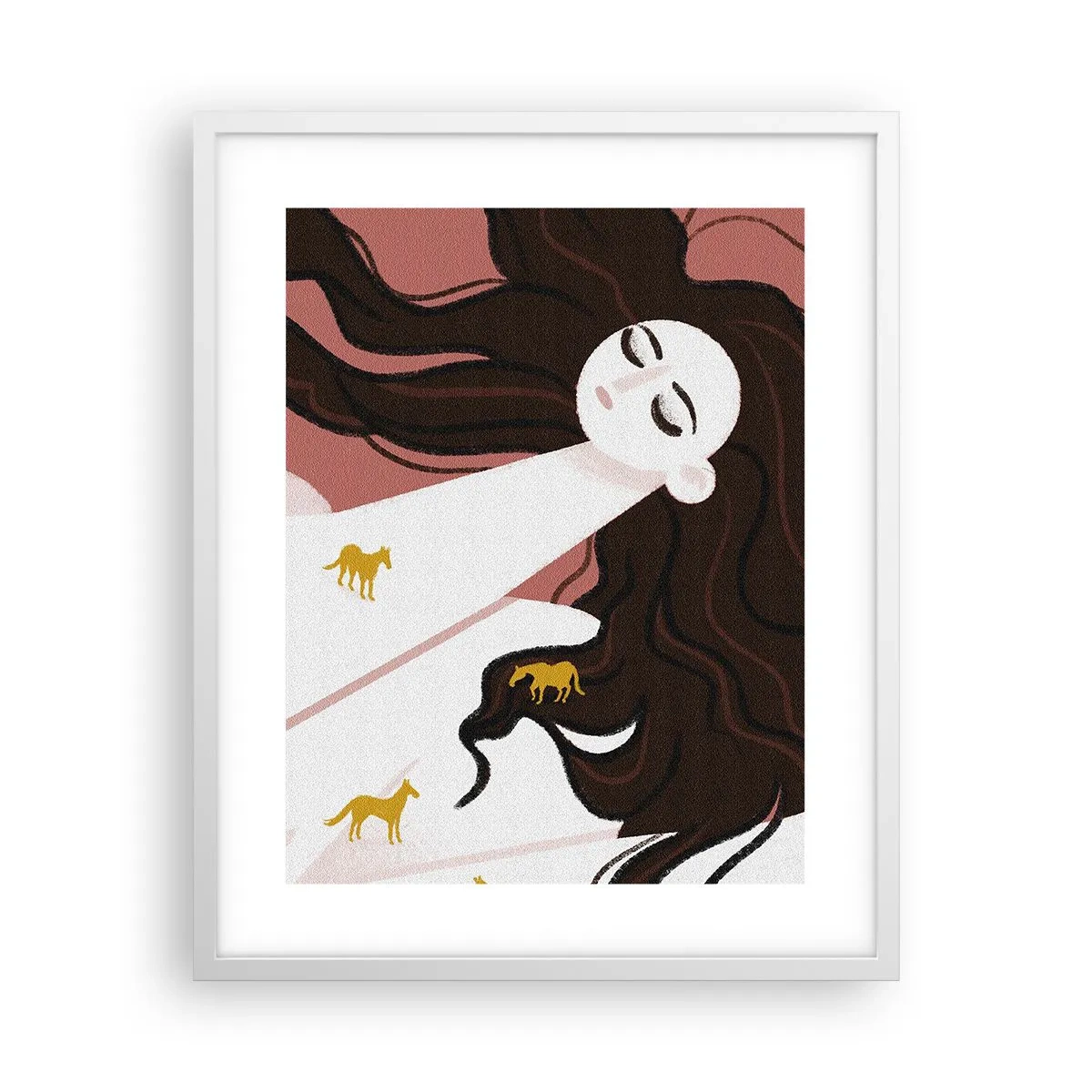 Poster în ramă albă - Visul despre calul de aur - 40x50 cm