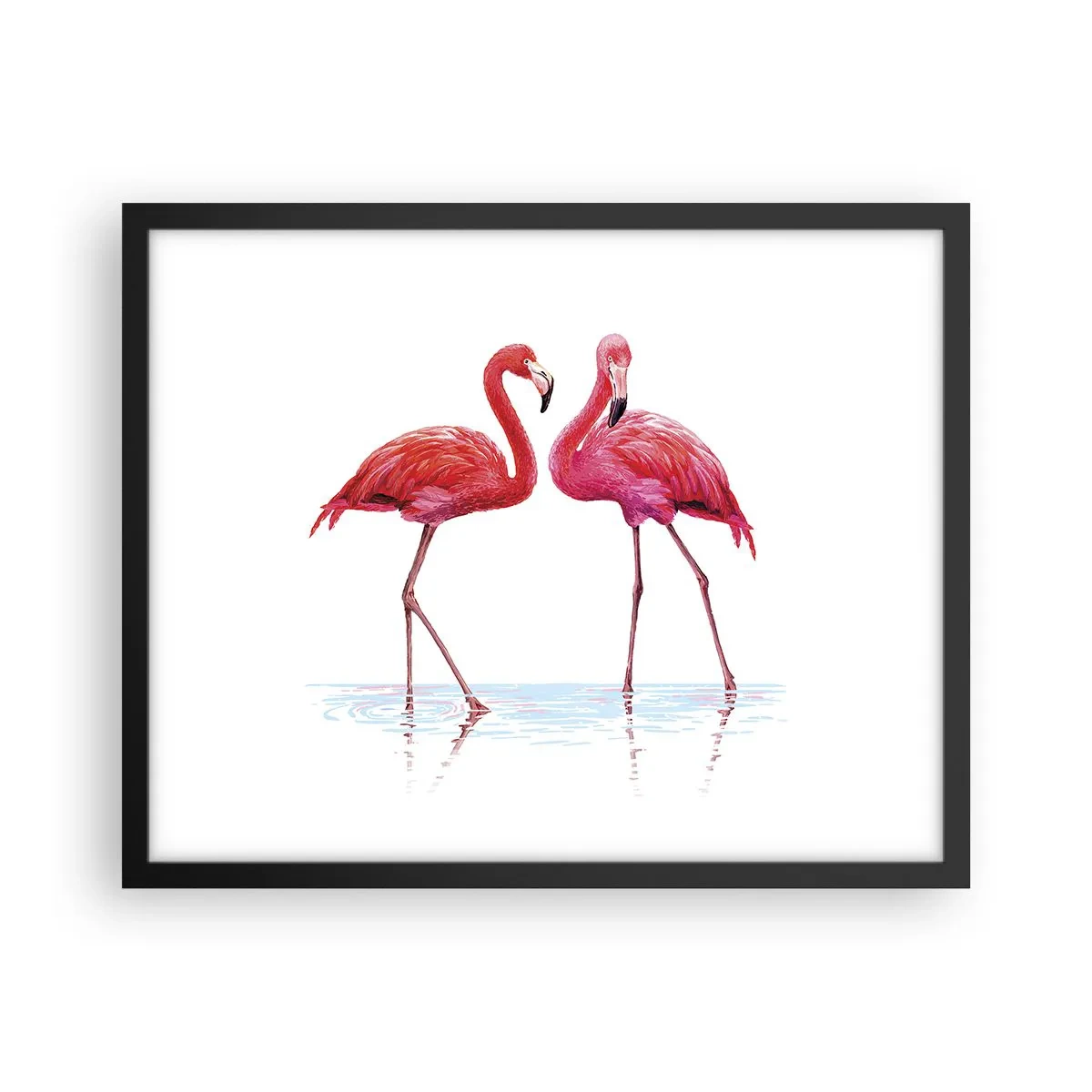 Poster în ramă neagră - Pink randez-vous - 50x40 cm