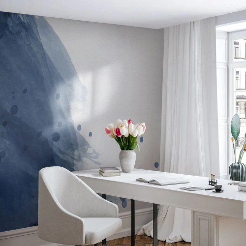 Tapet Standard Eco - Tul albastru - Abstracția, Bucată, Pictura - 450x315 cm