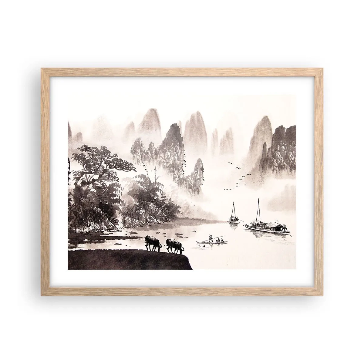 Poster în ramă de stejar deschis - Viața exotică de zi cu zi a Estului - 50x40 cm