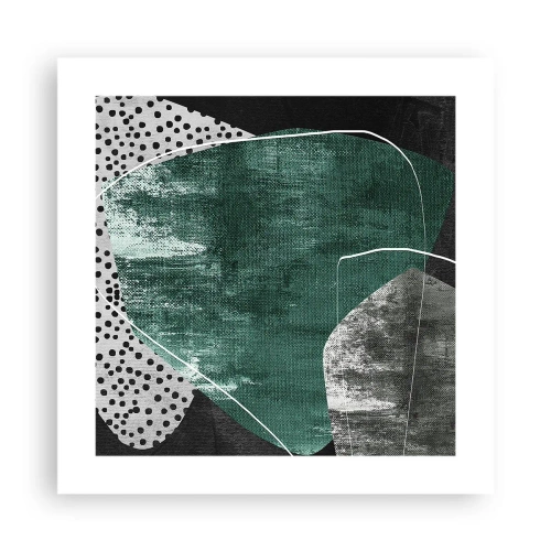 Poster - Abstracție colorată cu fulgi de aur - 40x40 cm