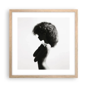 Poster în ramă de stejar deschis - Ca o floare pe o tulpină subțire - 40x40 cm