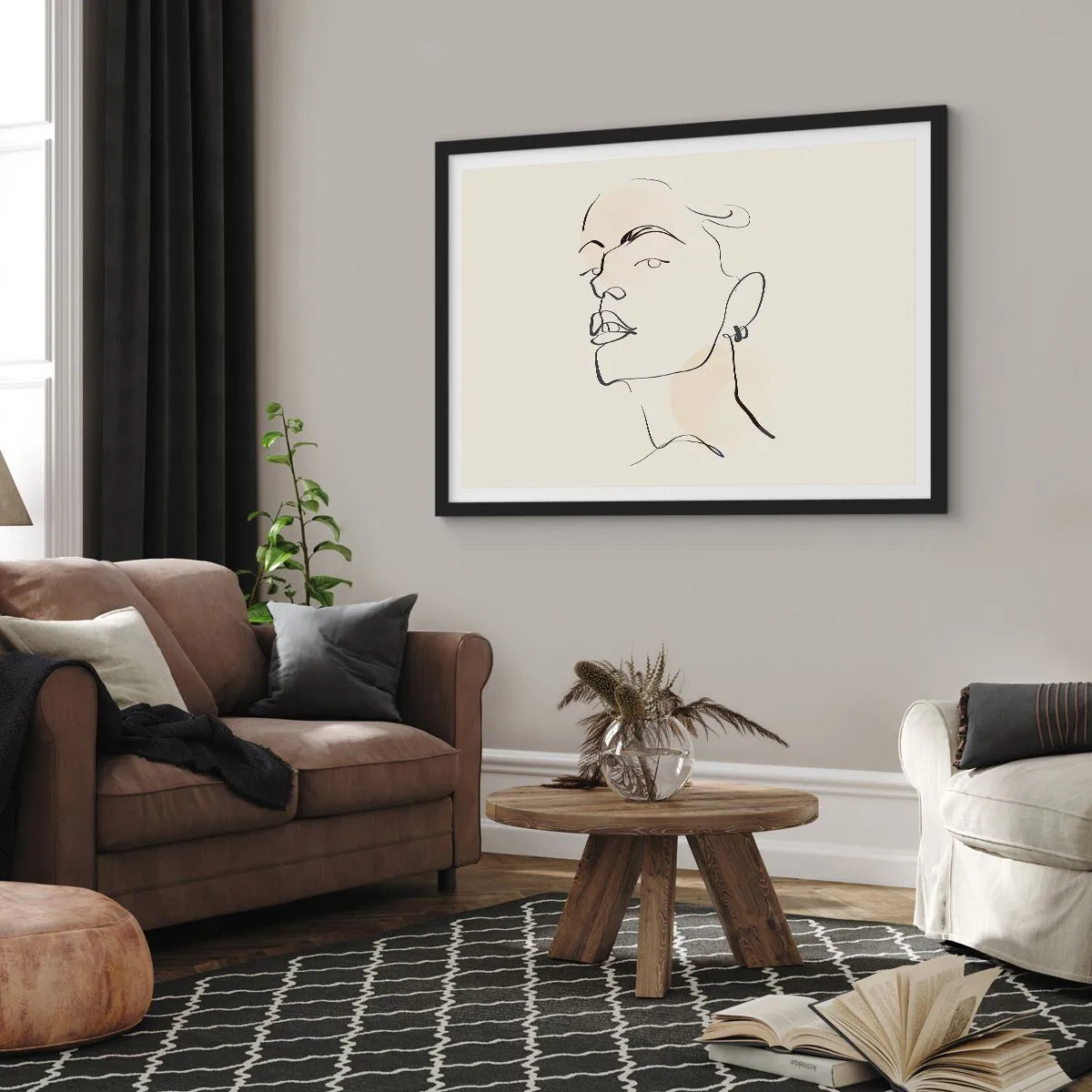 Poster în ramă neagră - O privire mândră - 50x40 cm