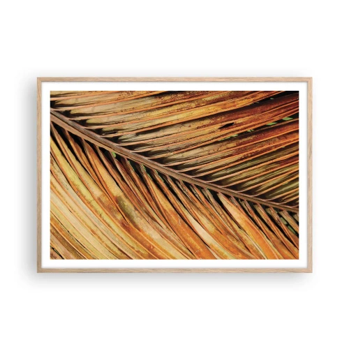 Poster în ramă de stejar deschis - Aur de nucă de cocos - 100x70 cm