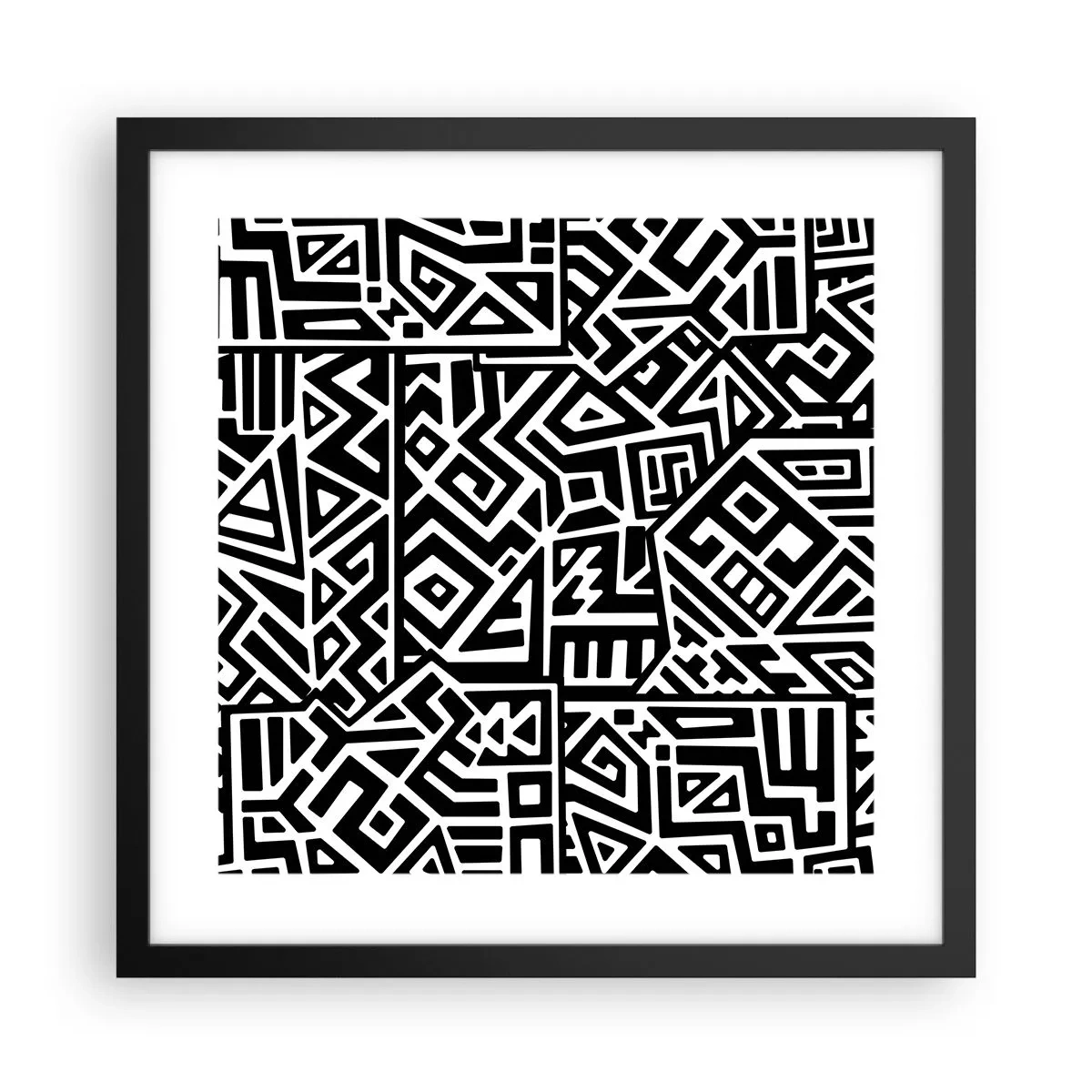 Poster în ramă neagră - Compoziție precolumbiană - 40x40 cm