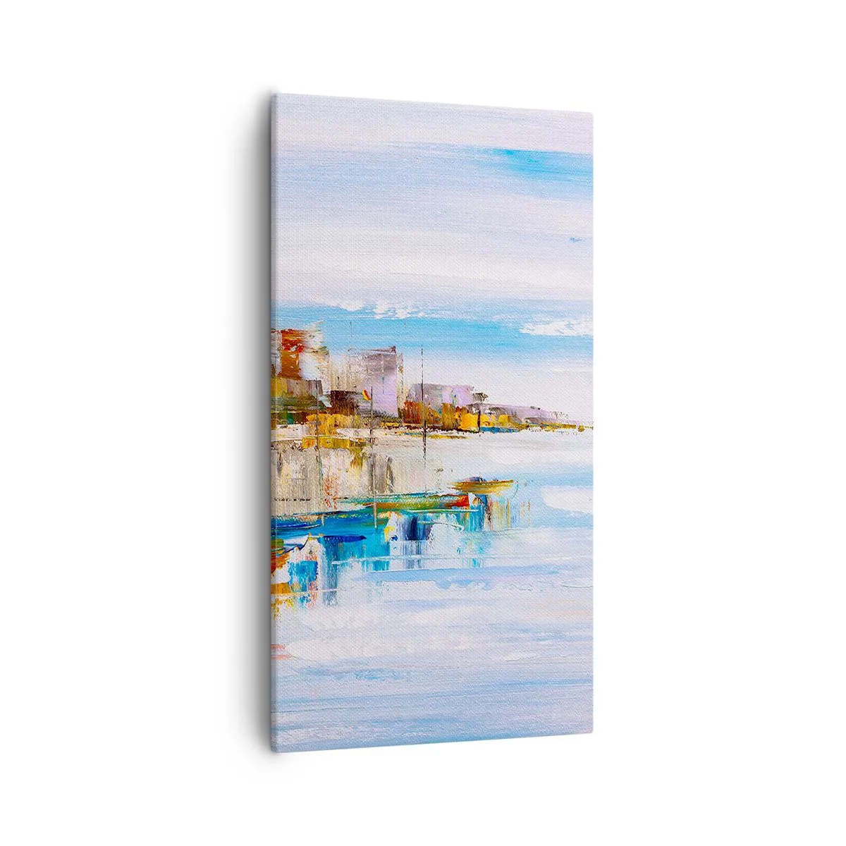Tablou pe pânză - Port urban multicolor - 55x100 cm