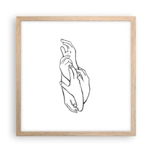 Poster în ramă de stejar deschis - Atingere bună - 40x40 cm