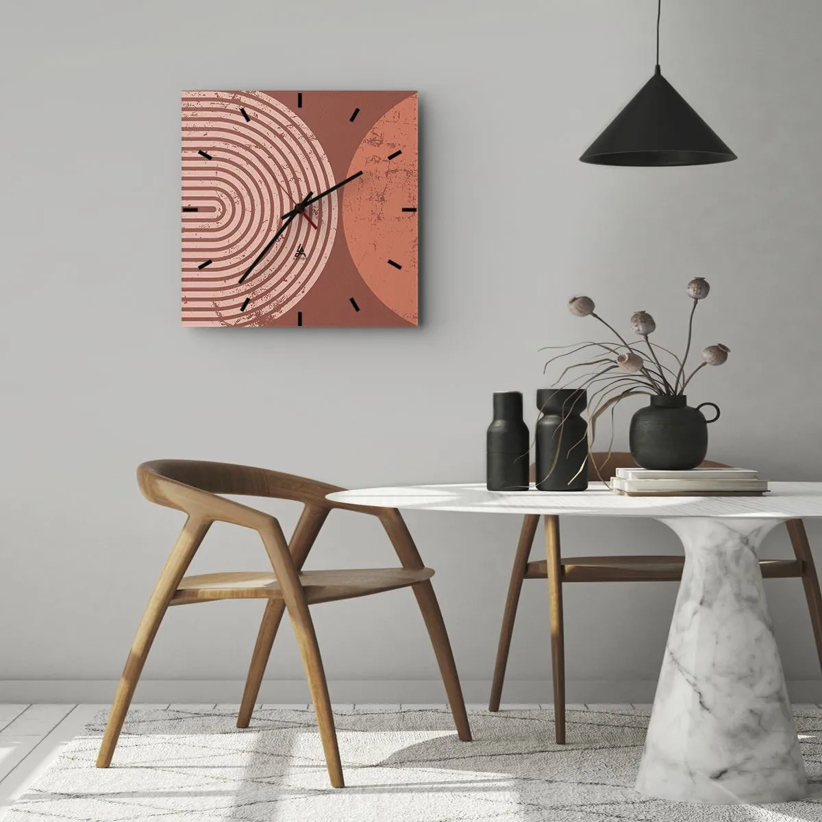 Ceas de perete - Ceas pe sticlă - Relație strânsă - 30x30 cm