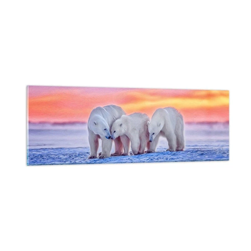 Tablou pe sticlă - Căldura familiei este suficientă - 90x30 cm