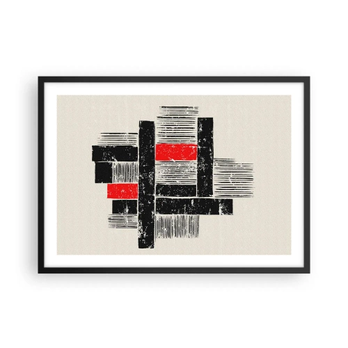 Poster în ramă neagră - Roșu și negru - 70x50 cm