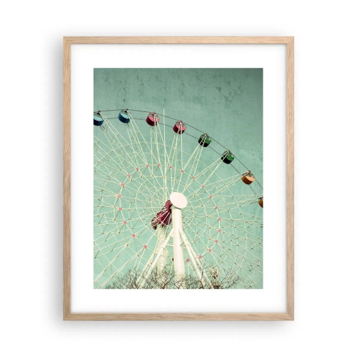 Poster în ramă de stejar deschis - Poftim la joacă - 40x50 cm