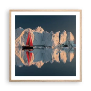 Poster în ramă de stejar deschis - La capătul lumii - 60x60 cm