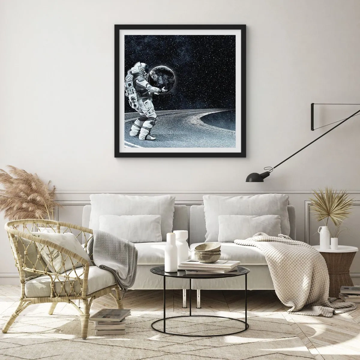 Poster în ramă neagră - Pe Calea Lactee - 50x50 cm