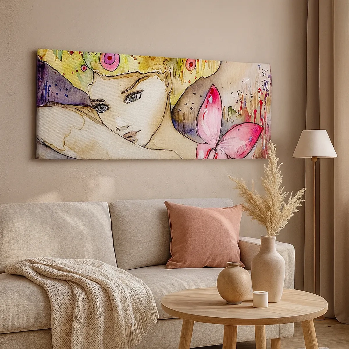 Tablou pe pânză - Prințesa fluture - 30x30 cm