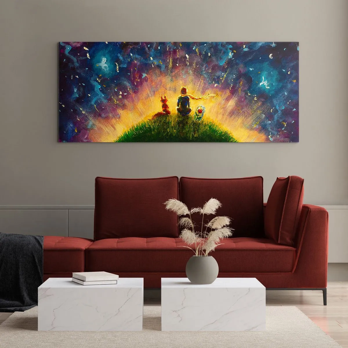 Tablou pe sticlă - Dragoste și prietenie - întreaga lume - 100x40 cm