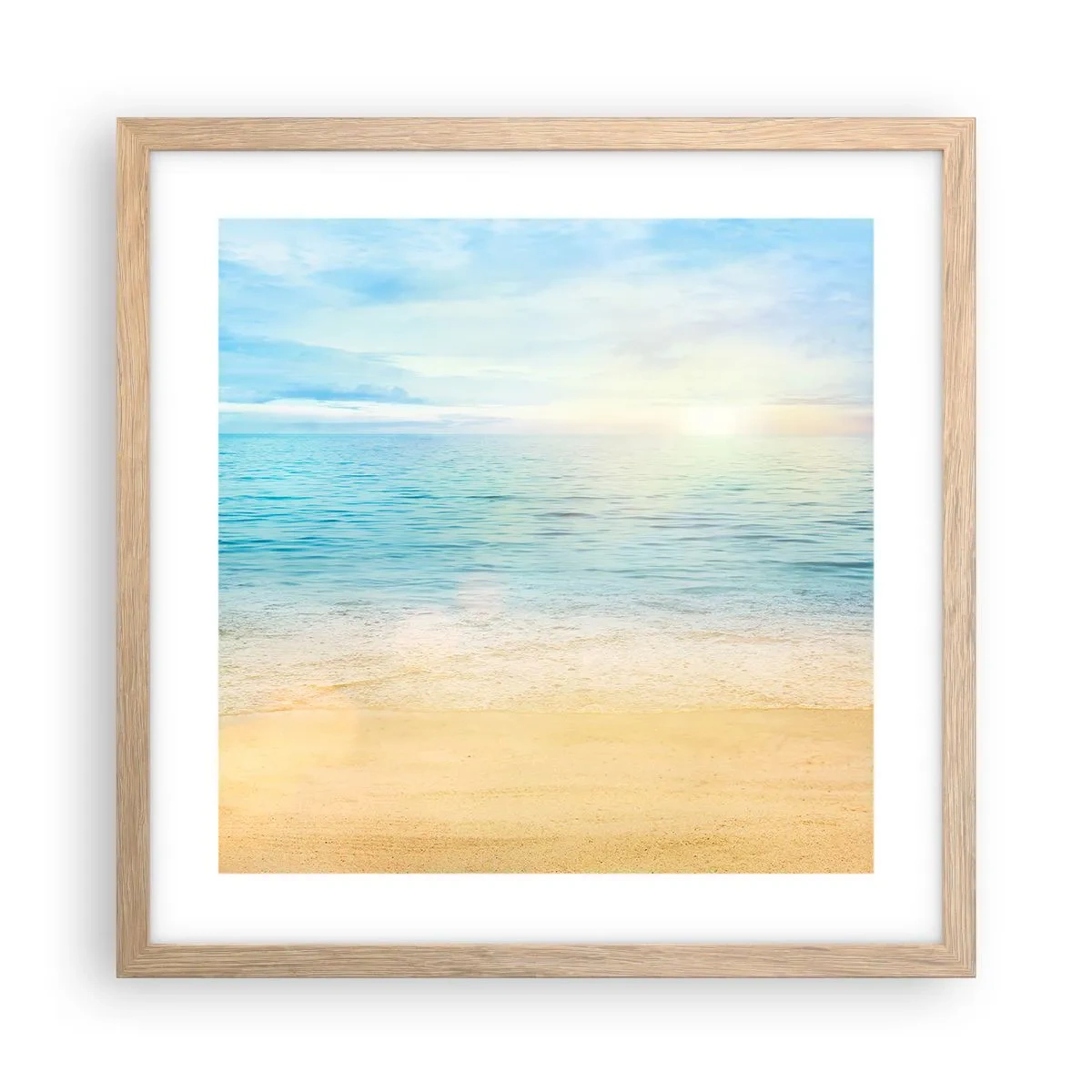 Poster în ramă de stejar deschis - Marele albastru - 40x40 cm