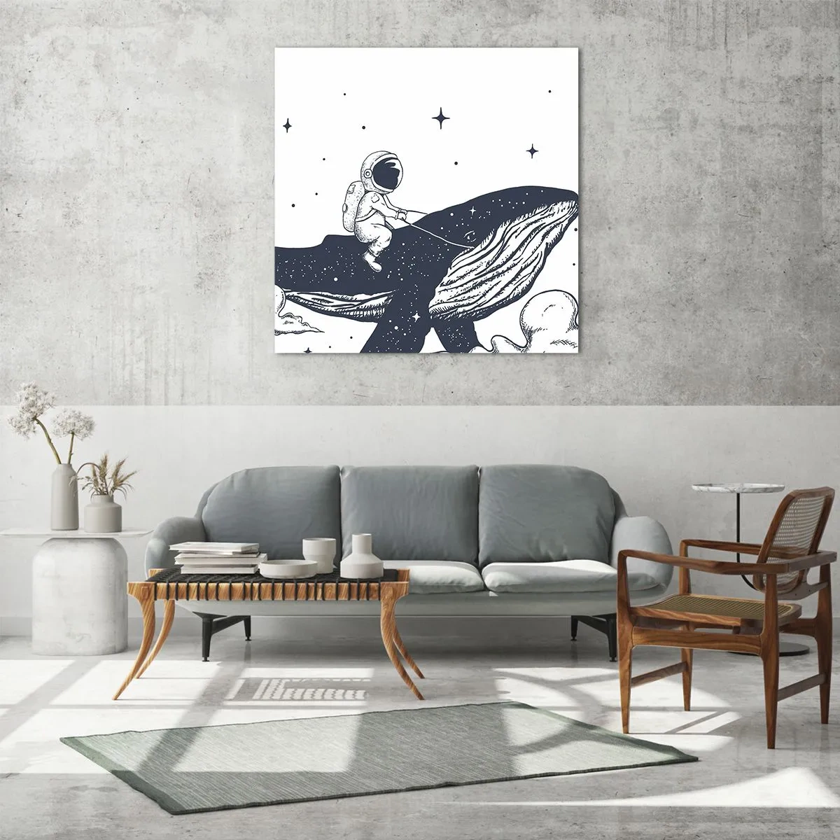 Tablou pe sticlă - Aventura spațială - 40x40 cm