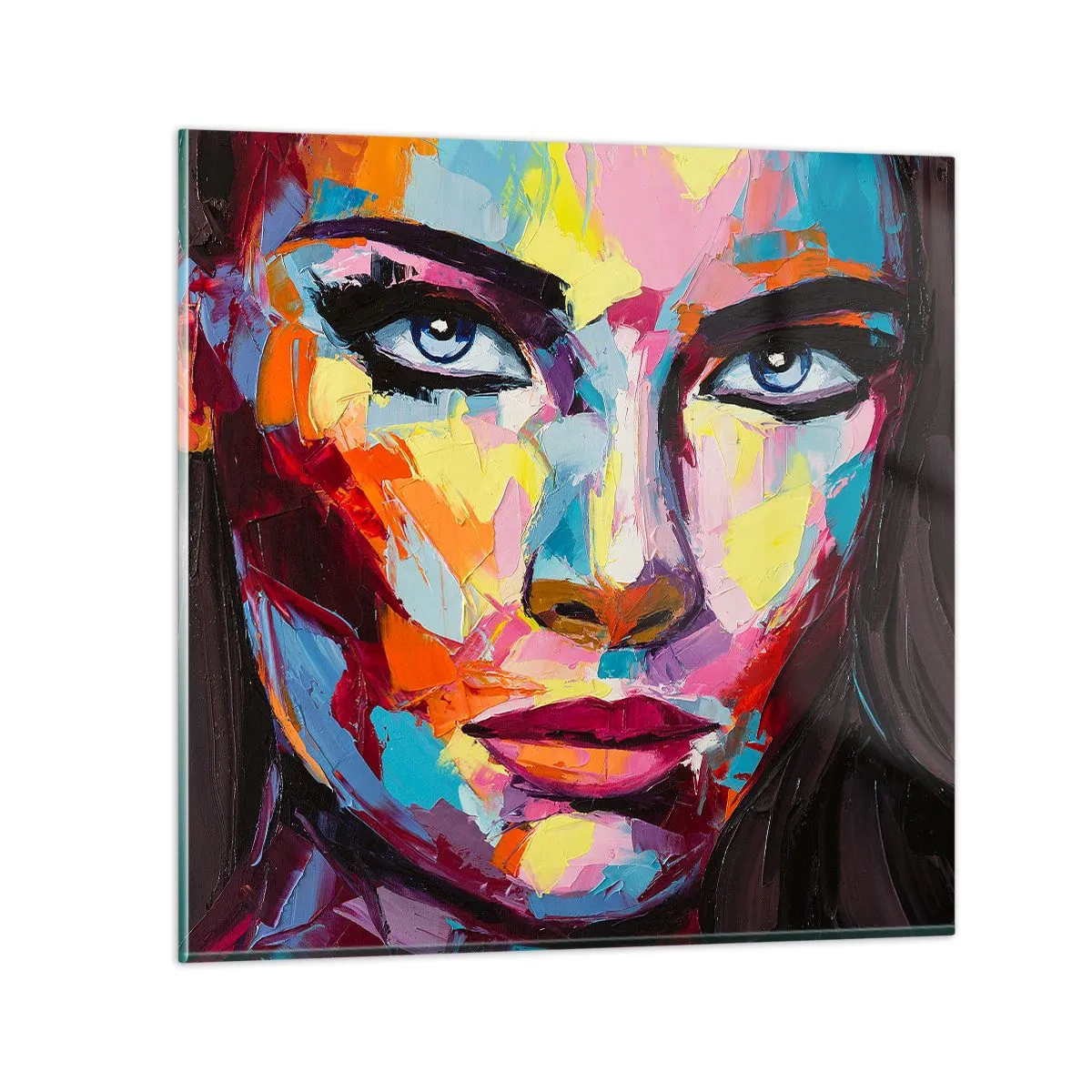 Tablou pe sticlă - Un suflet plin de culoare - 60x60 cm