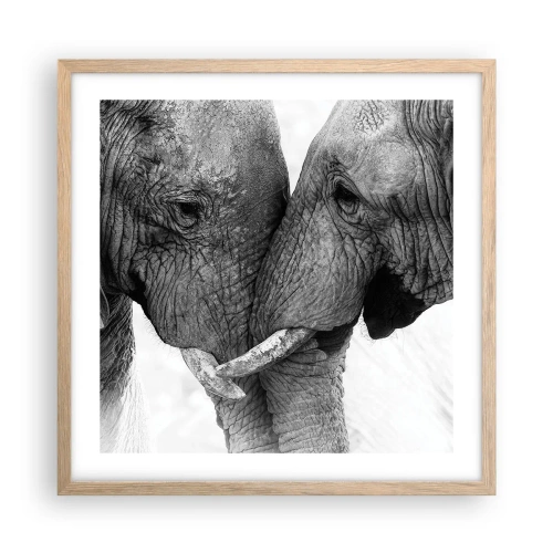 Poster în ramă de stejar deschis - Mărturisire din inimă - 50x50 cm