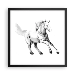 Poster în ramă neagră - Suflet neîmblânzit - 40x40 cm