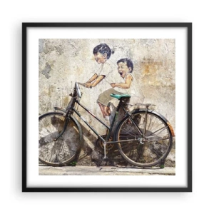 Poster în ramă neagră - Adevărat sau fals? - 50x50 cm