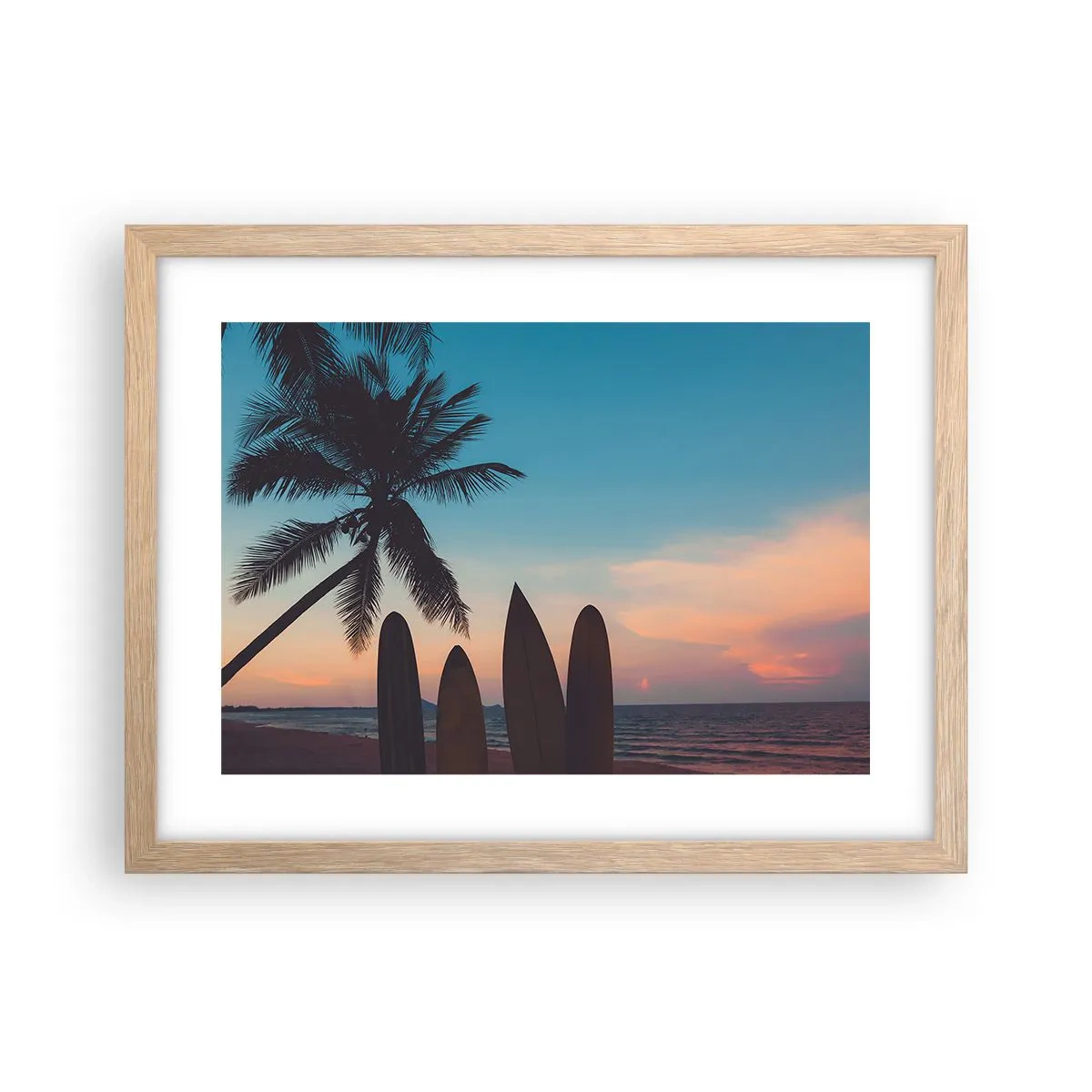 Poster în ramă de stejar deschis - Și mâine ne vom distra - 40x30 cm