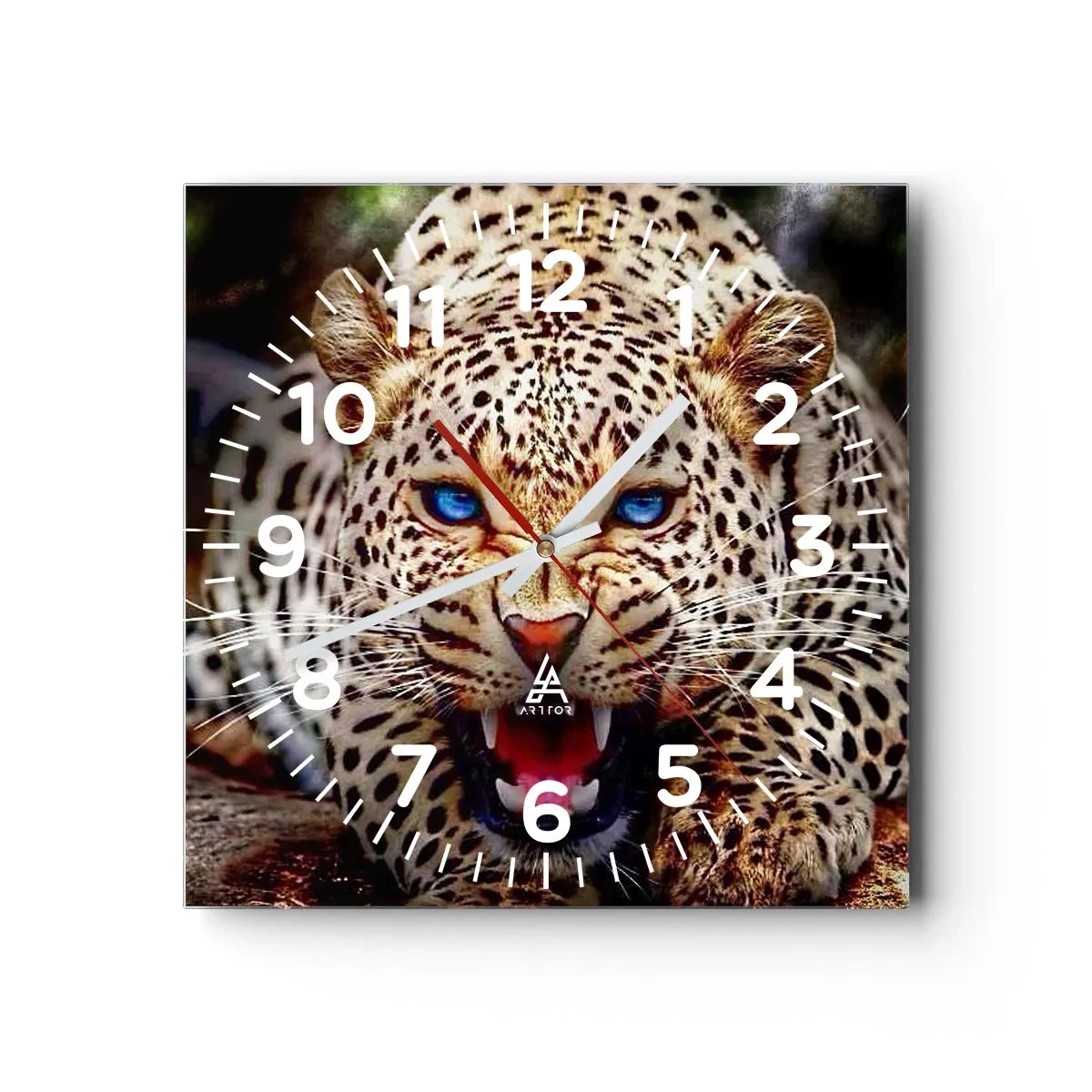 Ceas de perete - Ceas pe sticlă - Furie pură - 40x40 cm
