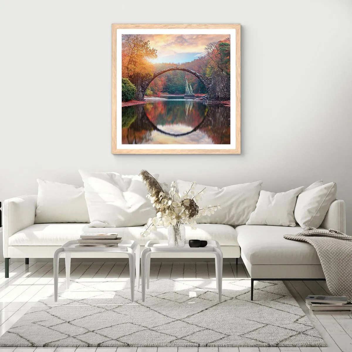 Poster în ramă de stejar deschis - De cealaltă parte a oglinzii - 50x50 cm