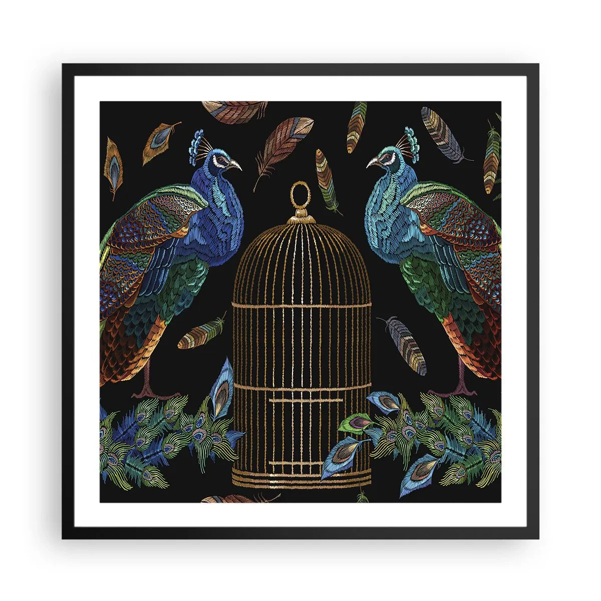 Poster în ramă neagră - În veșmânt regal - 60x60 cm