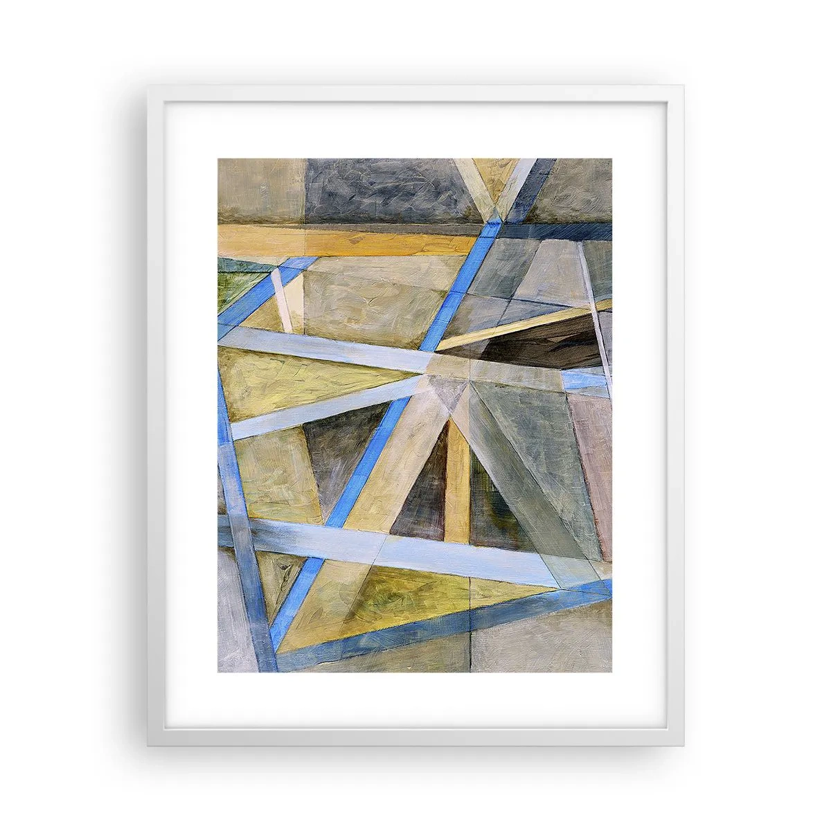 Poster în ramă albă - Drept sau de-a curmezișul? - 40x50 cm