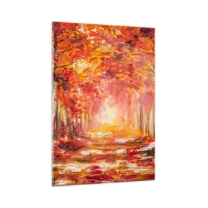 Tablou pe sticlă - Pădurea de cupru - 50x70 cm