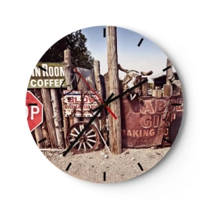 Ceas de perete - Ceas pe sticlă - Iar timpul s-a oprit - 40x40 cm